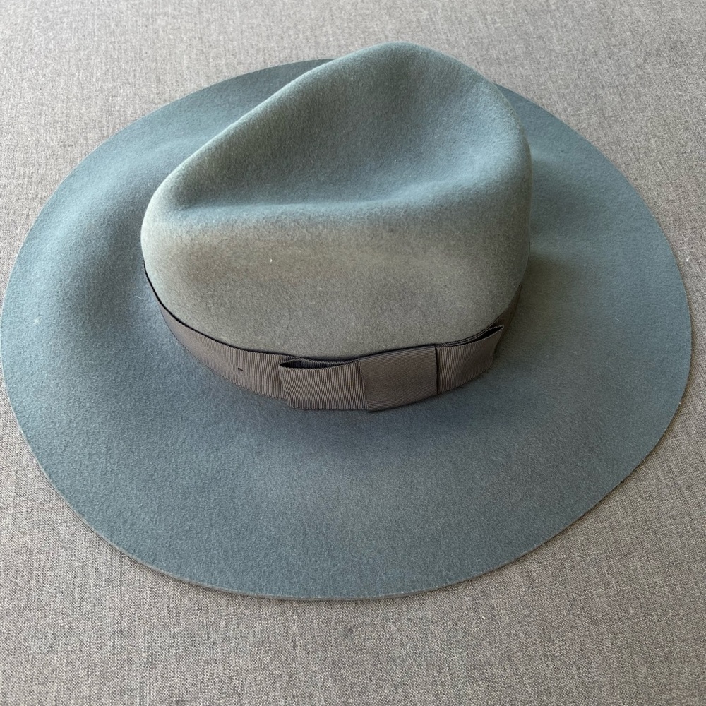 Brixton Grey Wide Brim Wool Hat Medium